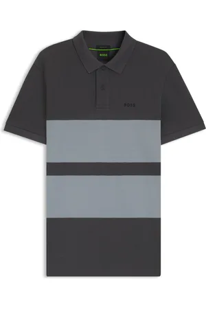 HUGO BOSS Polo in piqué di cotone a righe grosse