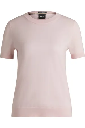 HUGO BOSS Maglione a maniche corte in lana merino