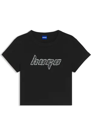 HUGO BOSS T-shirt ringer in cotone con grafica