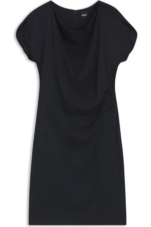 HUGO BOSS Vestito con scollatura drappeggiata e arricciatura