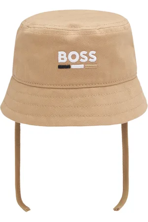HUGO BOSS Cappello da pescatore per neonati in cotone con logo ricamato