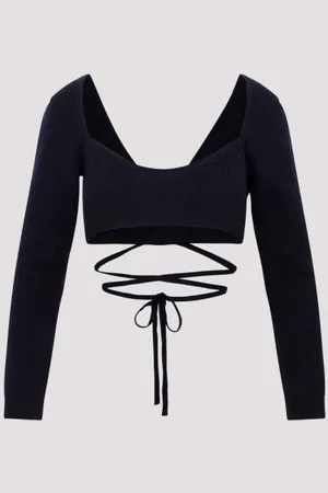 Patou Wrap Knitted Top L
