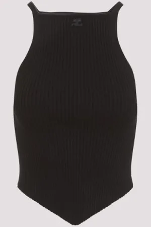 Courrèges Signature Pointy Ribbed Knit Top M