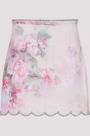 ZIMMERMANN Crush Scalloped Mini Skirt 1