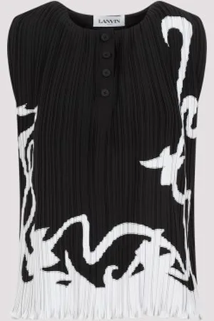 Lanvin Sleeveless Pleated Top