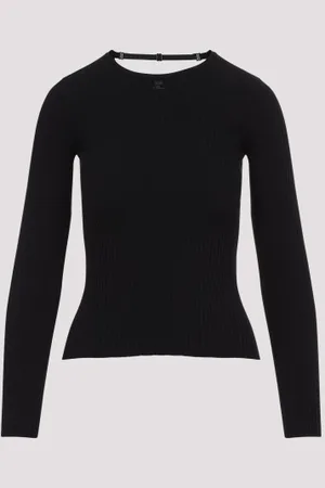 Courrèges Lingerie Strap Rib Knit Pullover M