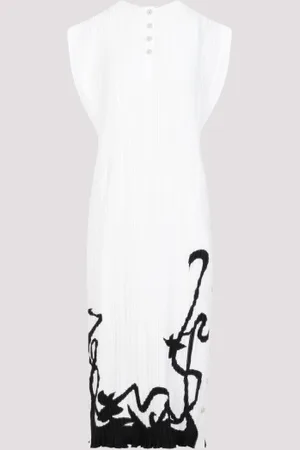 Lanvin Sleeveless Pleated Midi Dress