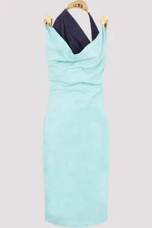 Bottega Veneta Fluid Suede Midi Dress With Metal Detail