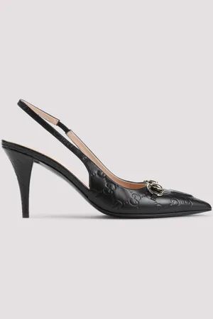Gucci Erin Gg Leather Slingback Mules