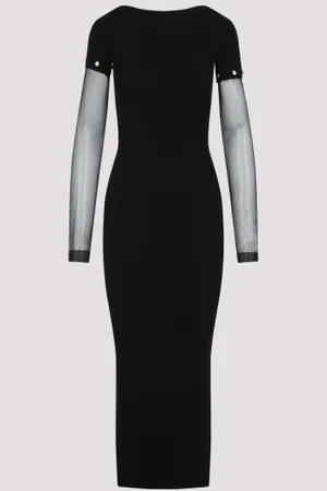 Sportmax Grazia Transparent Sleeves Dress Xs