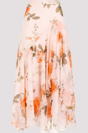 Erdem Midi Skirt With Tiered Frilled Hem 6