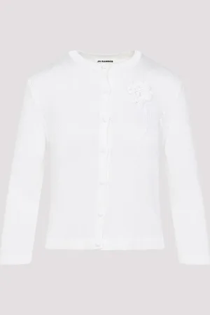 Jil Sander Cardigan With Crochet Flower