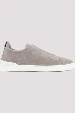 Ermenegildo Zegna Suede Triple Stitch Low Top Sneakers