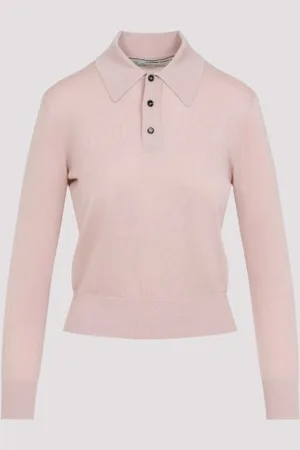 Bottega Veneta Long Sleeve Polo Top S