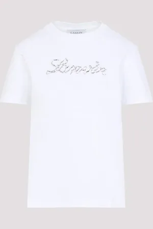 Lanvin Embroidered Script Logo T-shirt Xs