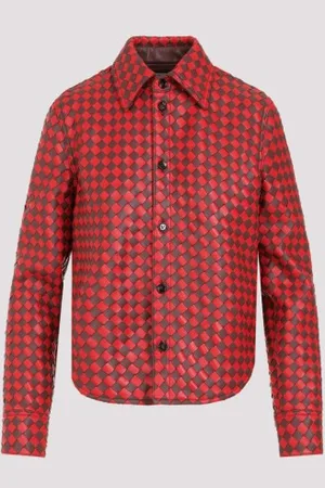Bottega Veneta Bicolor Intrecciato Leather Shirt