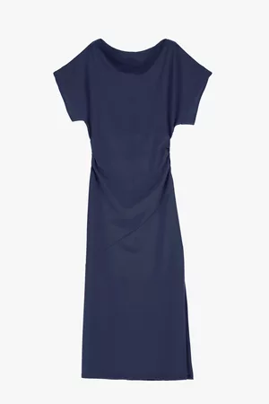 Imperial Donna Vestiti midi - Abito midi monocolour con drappeggiatura