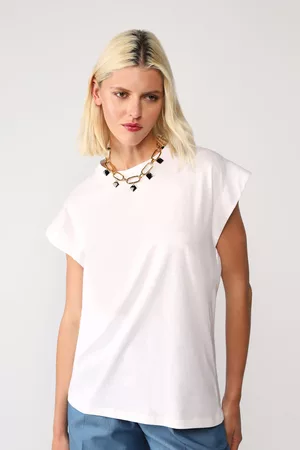 Imperial Donna T-shirt cotone - T-shirt in cotone monocolour con dettaglio catena