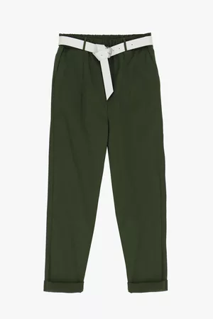 Imperial Donna Pantaloni chinos - Pantaloni straight monocolour con vita elasticizzata e coulisse