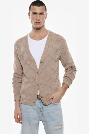 Imperial Cardigan geometrico con bottoni e maniche lunghe