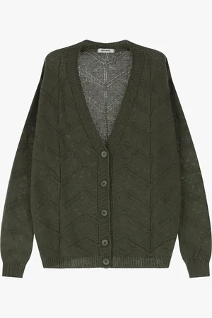 Imperial Cardigan geometrico con bottoni e maniche lunghe