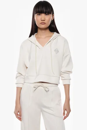 Imperial Felpa cropped con cappuccio e maniche lunghe