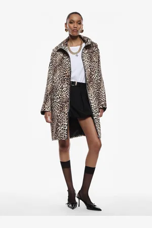 Imperial Cappotto con chiusura zip e stampa animalier