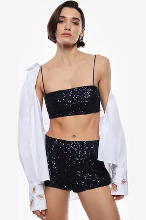 Imperial Top corto con paillettes
