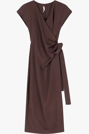 Imperial Vestito midi fluido a portafoglio con maniche corte
