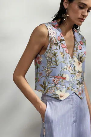Imperial Gilet con bottoni fantasia floreale