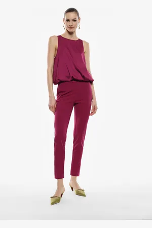Imperial Pantaloni a sigaretta con banda effetto raso