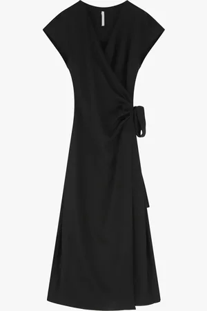 Imperial Vestito midi fluido a portafoglio con maniche corte