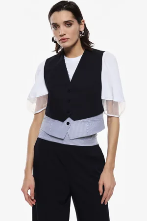 Imperial Gilet con chiusura a bottoni e orlo a righe