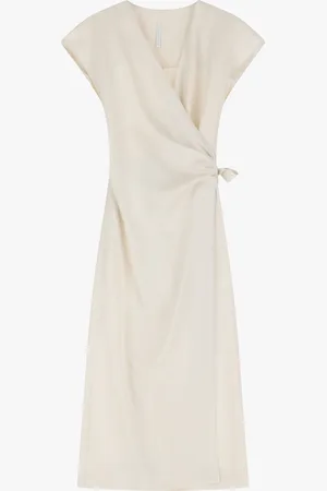 Imperial Vestito midi fluido a portafoglio con maniche corte