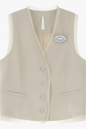 Imperial Gilet monopetto con profili e spilla