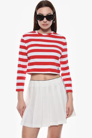 Imperial Maglietta righe cropped girocollo
