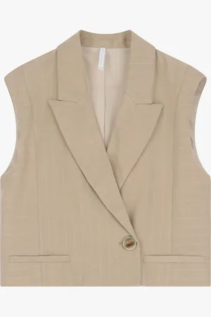 Imperial Gilet a righe con chiusura asimmetrica