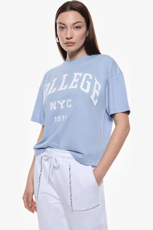 Imperial T-shirt stampa college maniche corte
