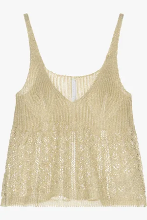 Imperial Top svasato v-neck a rete