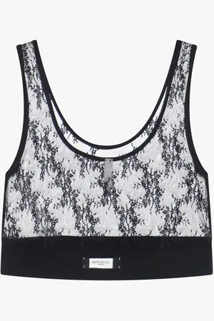 Imperial Top a rete con stampa floreale