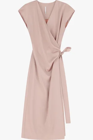 Imperial Vestito midi fluido a portafoglio con maniche corte