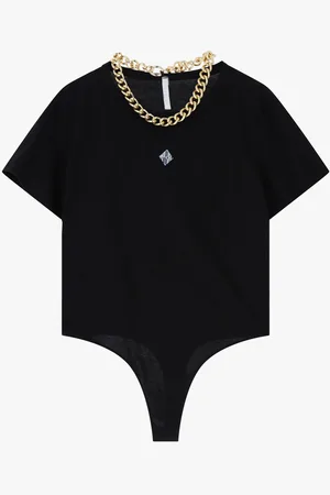 Imperial Bodysuit girocollo maniche corte con catena