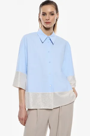 Imperial Camicia con maniche 3/4 e orli di paillettes