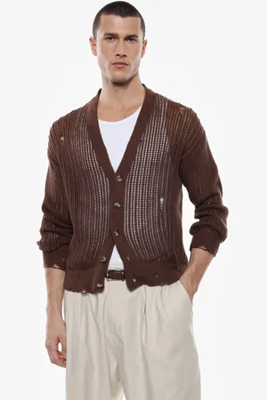 Imperial Cardigan v-neck traforato con bottoni
