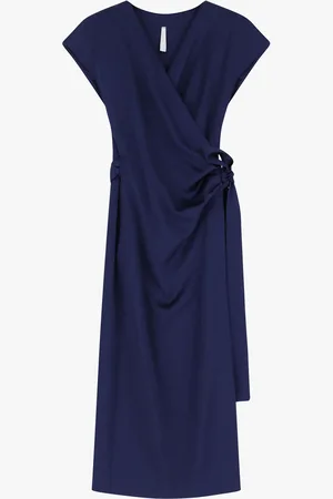Imperial Vestito midi fluido a portafoglio con maniche corte