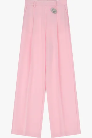 Imperial Pantaloni ampi con vita alta e spilla