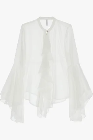 Imperial Camicia con volant e colletto coreano