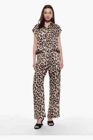 Imperial Pantaloni ampi stampa animalier