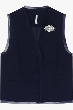 Imperial Gilet monopetto con profili e spilla