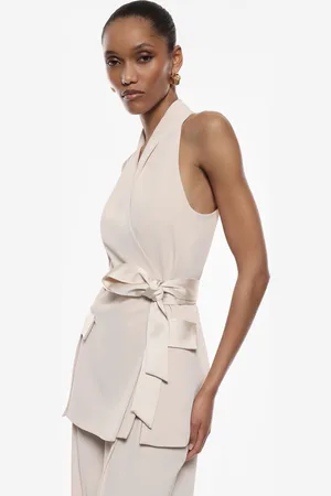Imperial Gilet a portafoglio con revers e fiocco satinato
